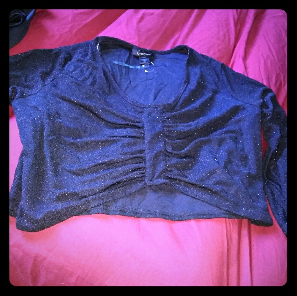 Black sparkly crop top